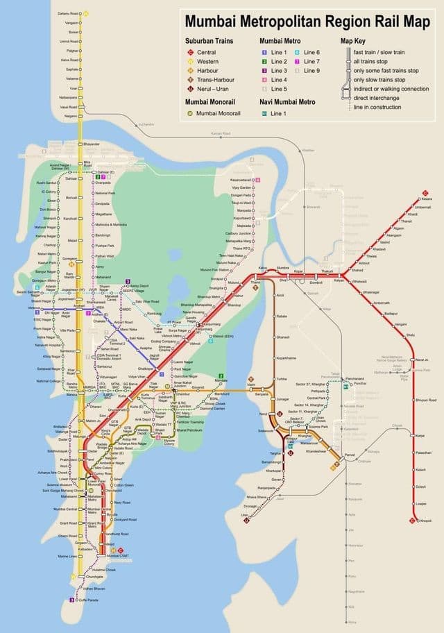 Mumbai - Mappa della stazione della metropolitana di Bombay