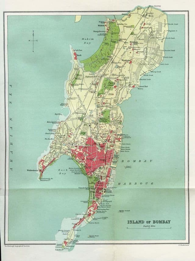 Mumbai - Mappa antica di Bombay