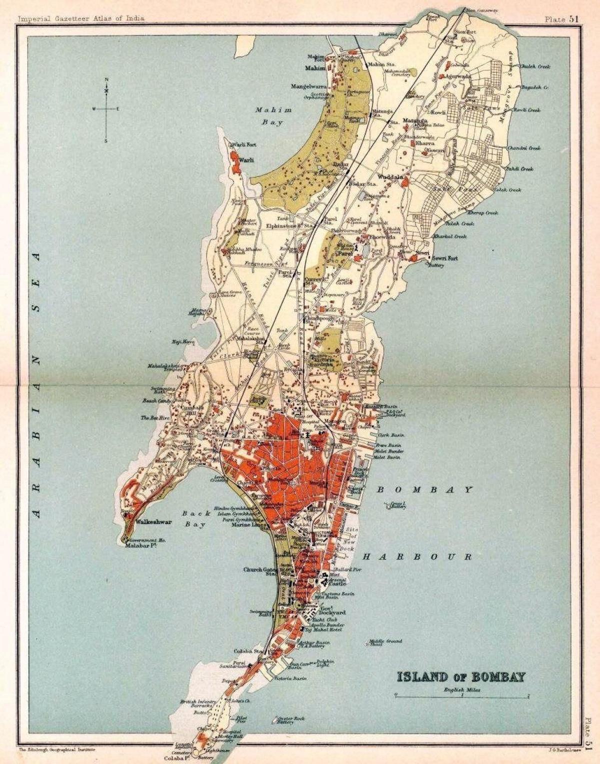 Mappa storica di Mumbai - Bombay