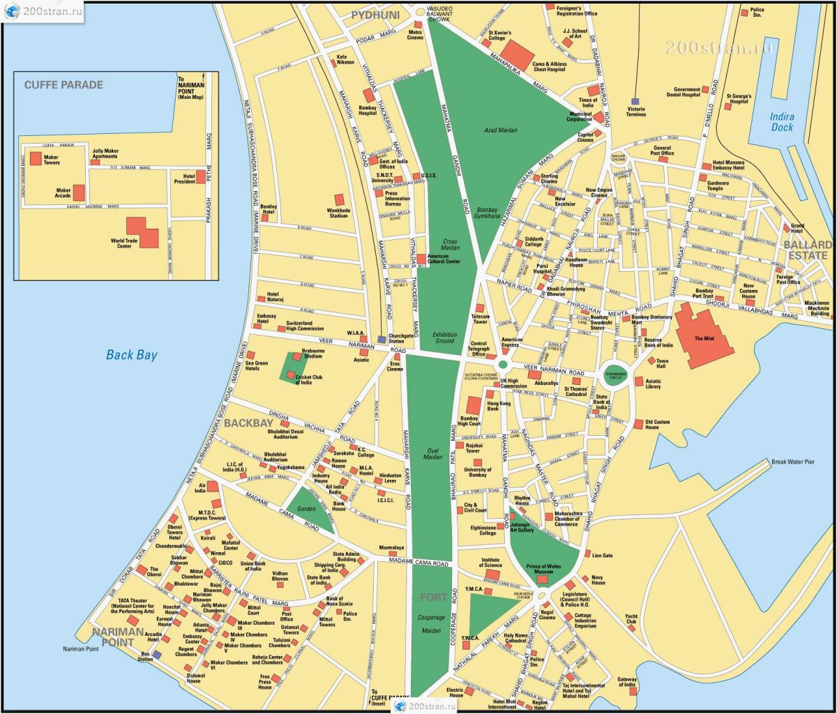 Mappa stradale di Mumbai - Bombay