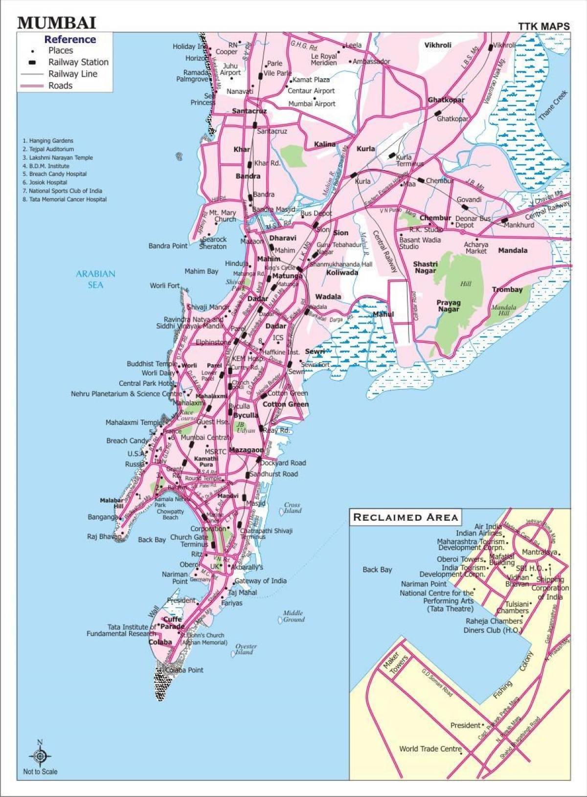Mappa dei trasporti di Mumbai - Bombay